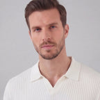 Geripptes Herren Polohemd