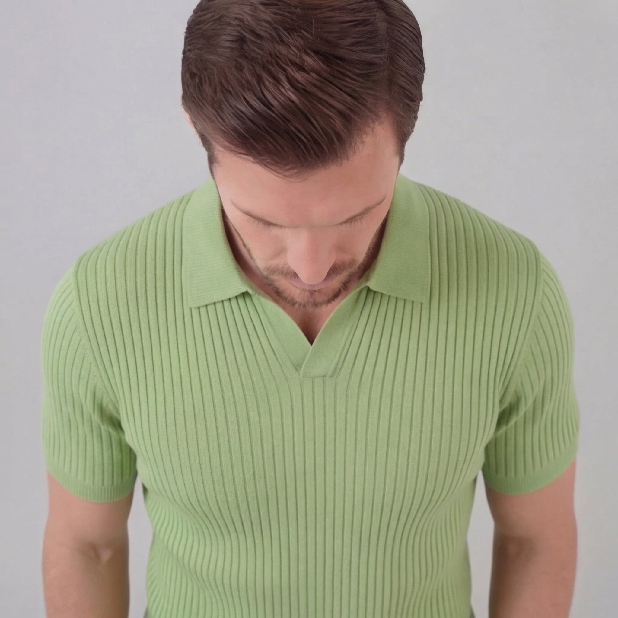 Geripptes Herren Polohemd