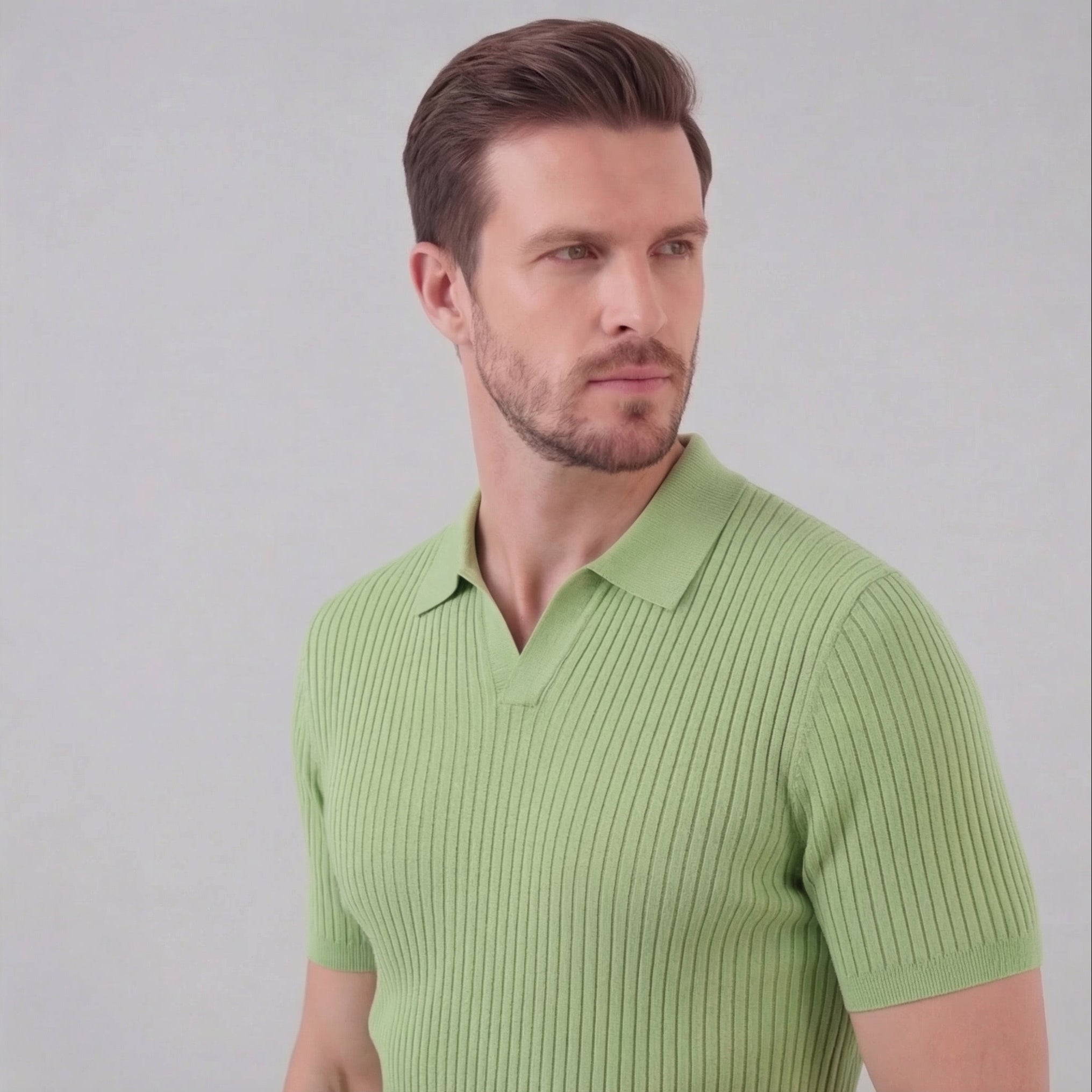 Geripptes Herren Polohemd