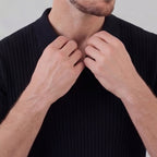 Geripptes Herren Polohemd