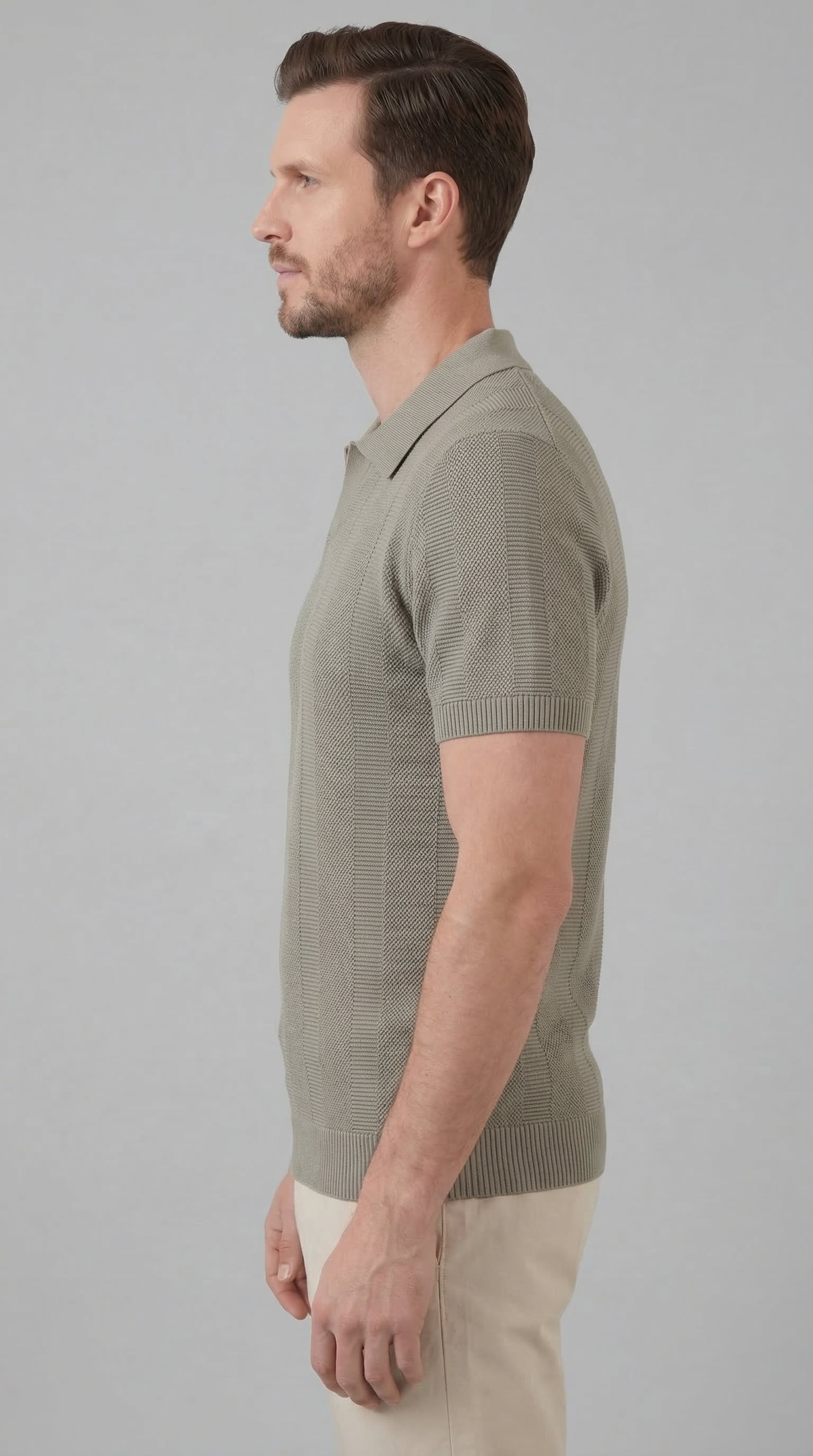 Geripptes Poloshirt für Herren
