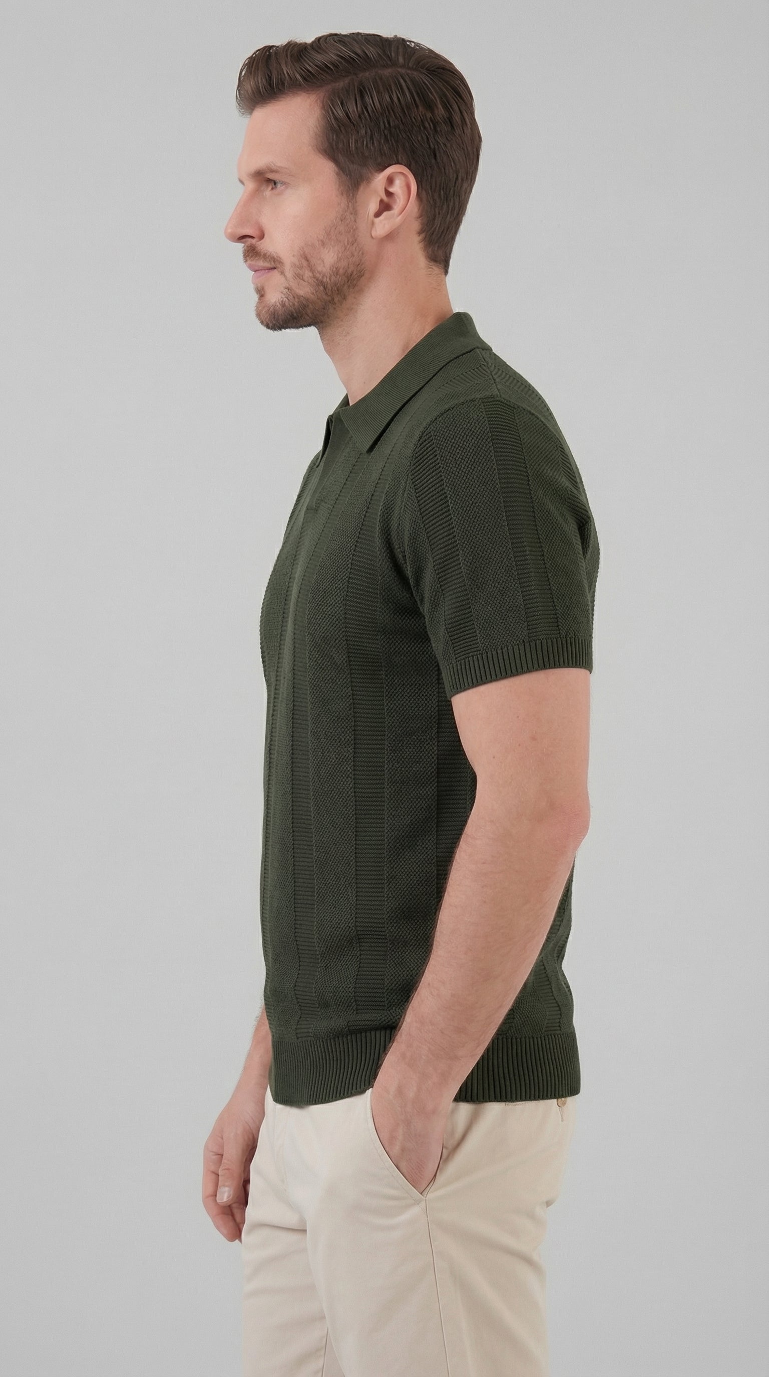 Geripptes Poloshirt für Herren