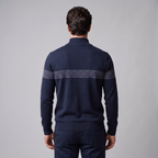 Pull en tricot pour homme avec motif chevron et fermeture éclair quart