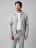 Herren Set aus Strukturjacke und Hose mit Reissverschluss