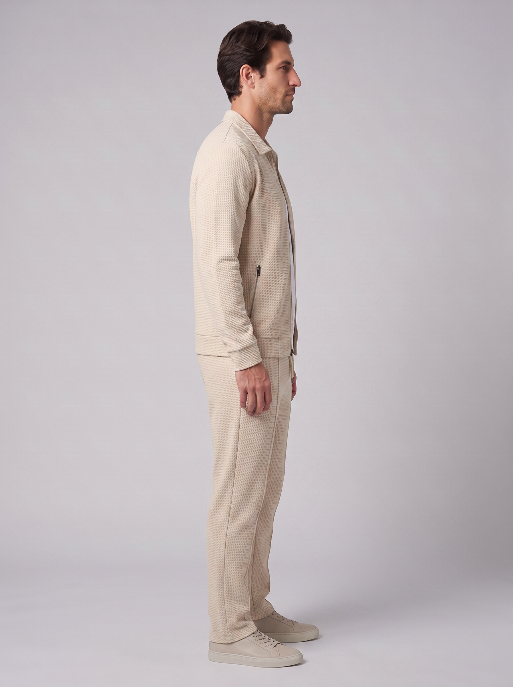 Ensemble homme deux pièces avec motif structuré veste et pantalon