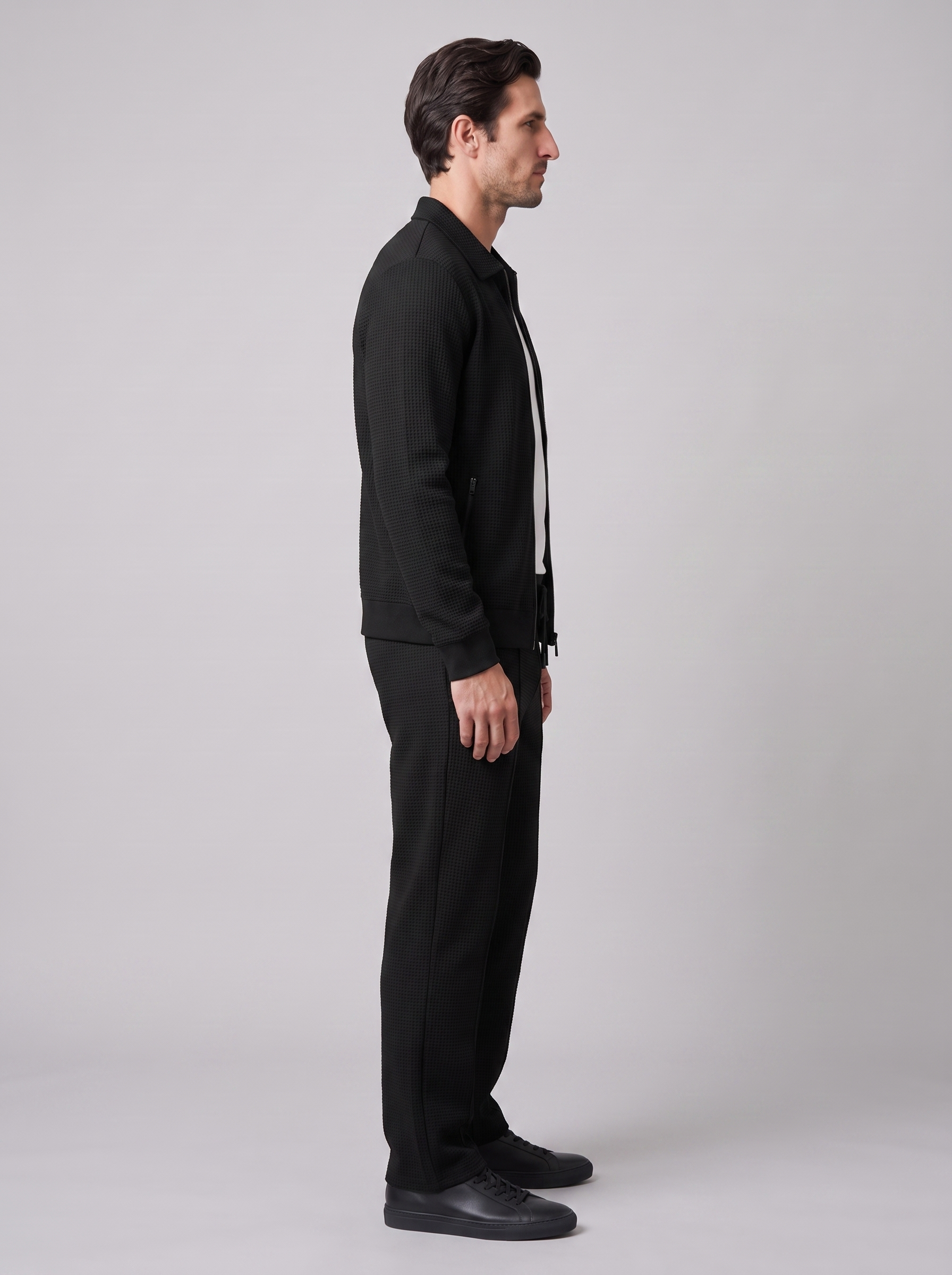Ensemble homme deux pièces avec motif structuré veste et pantalon