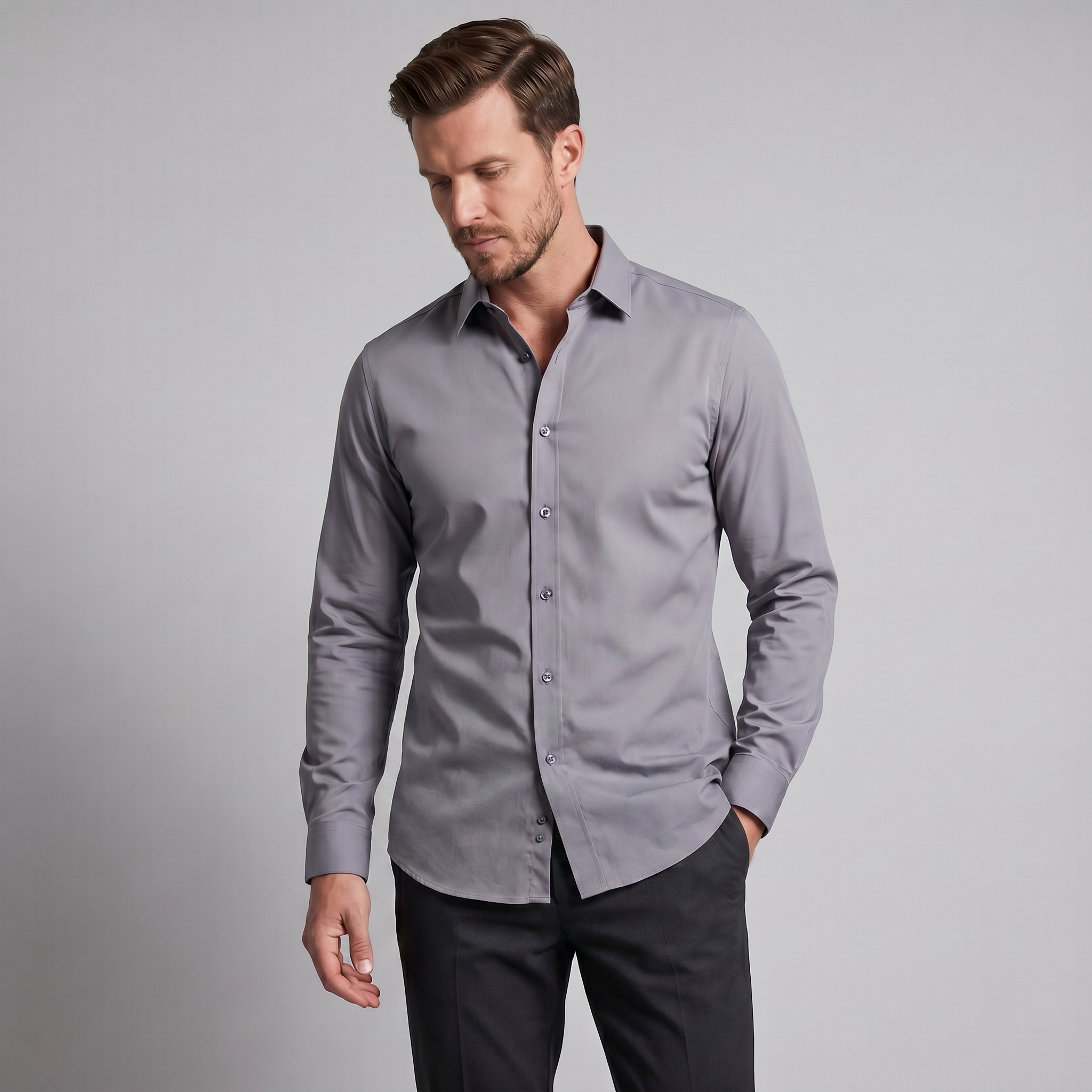 Herren Elegantes Slim-Fit Hemd