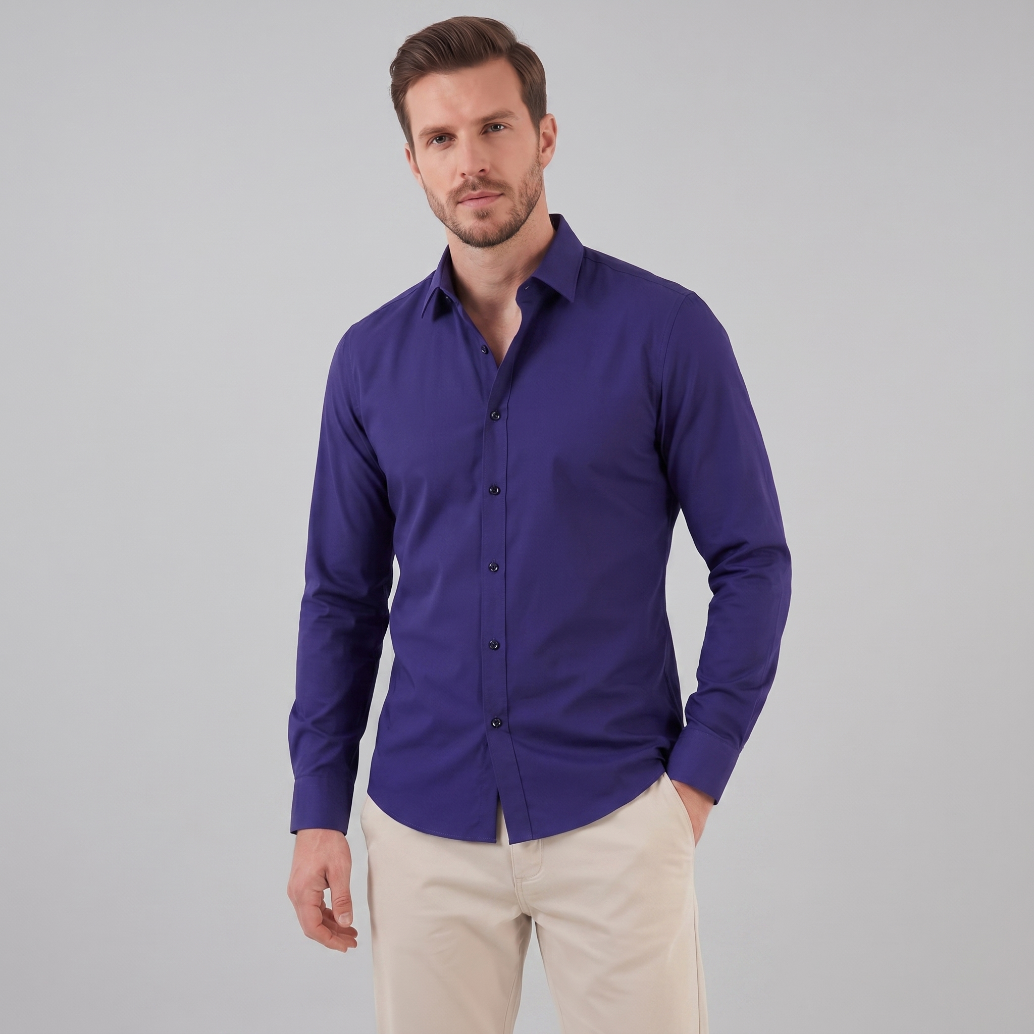 Herren Elegantes Slim-Fit Hemd