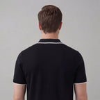 Herren Strick-Polohemd mit Kontrastkragen