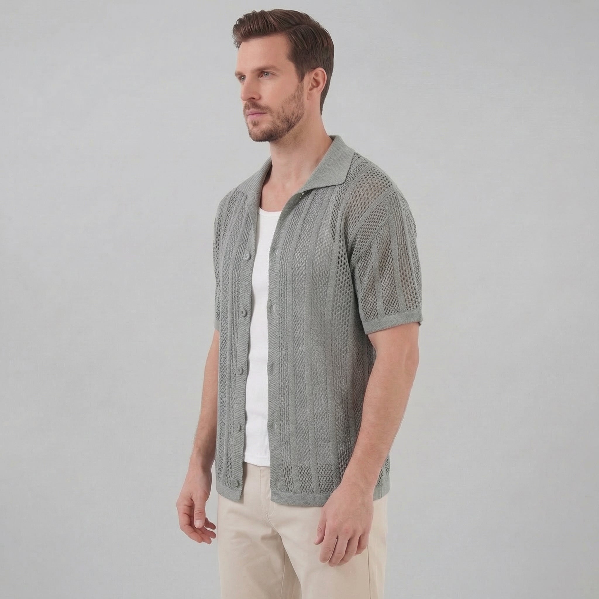 Herren Luftiges Sommer-Freizeithemd