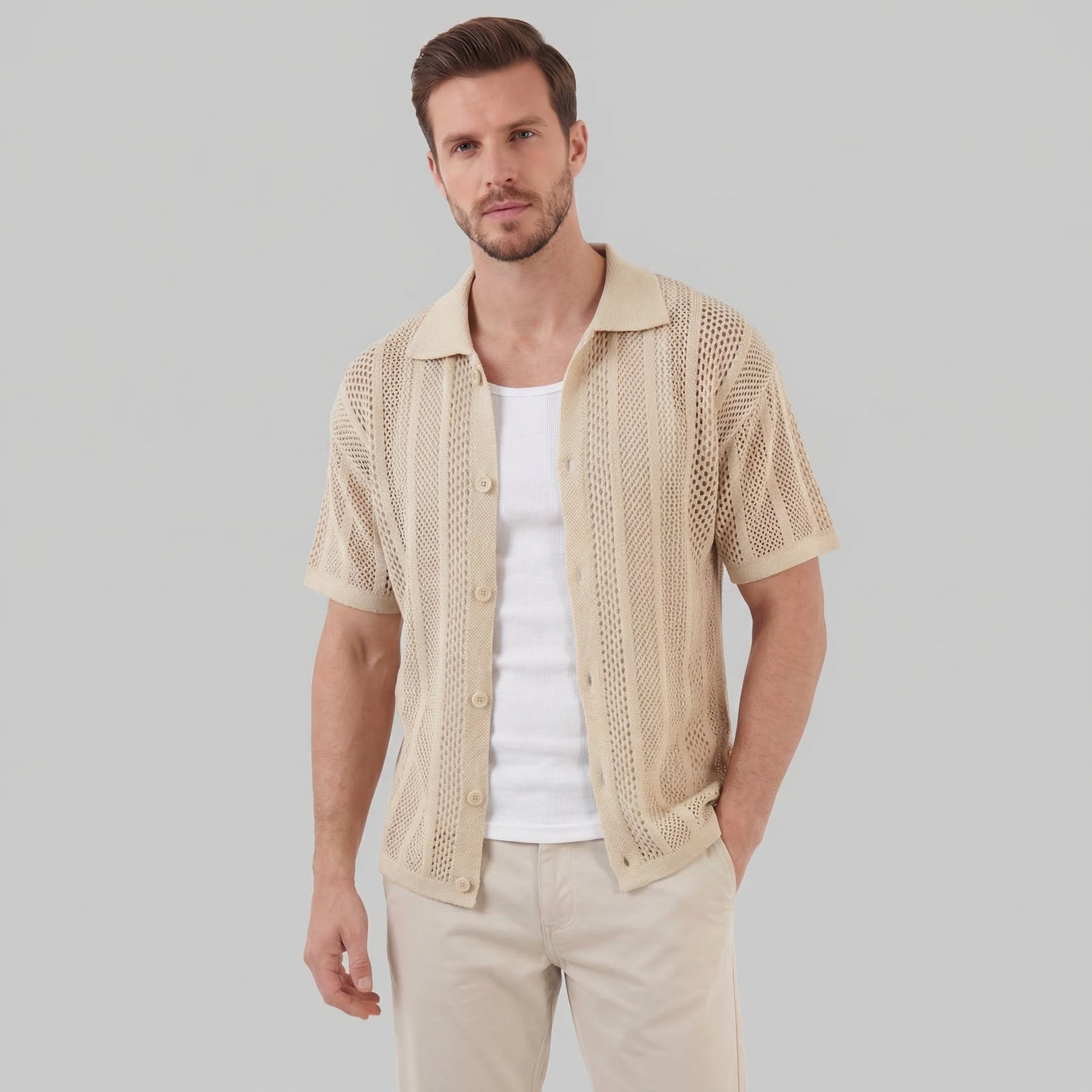 Herren Luftiges Sommer-Freizeithemd