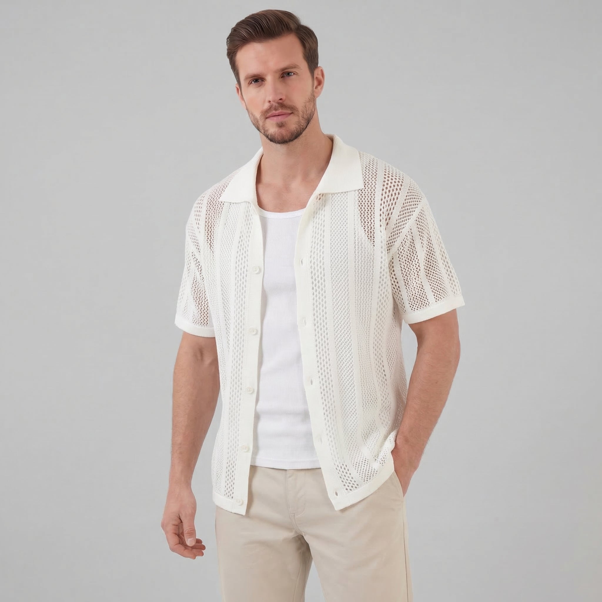 Herren Luftiges Sommer-Freizeithemd
