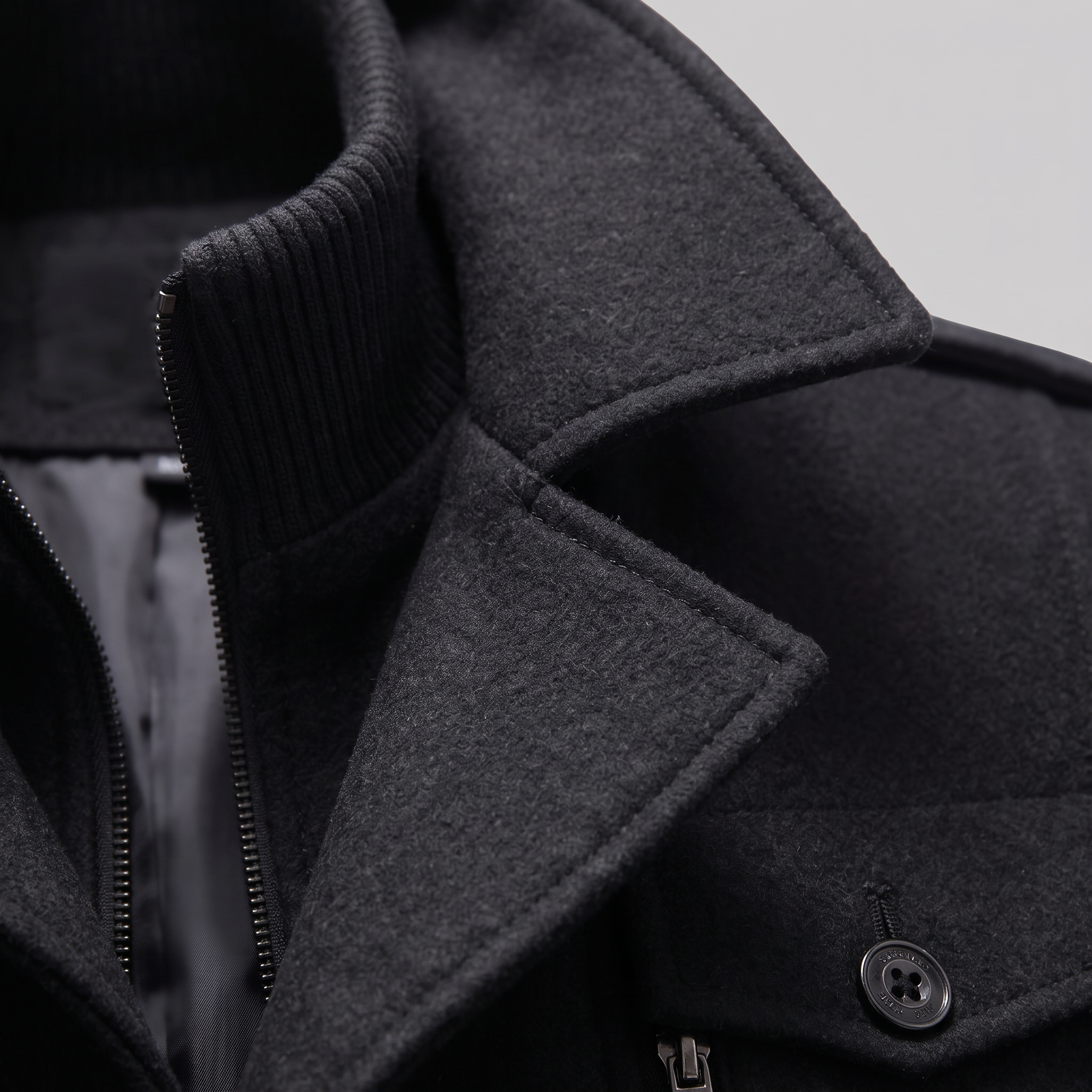 Manteau en laine pour homme avec col montant Coupe régulière