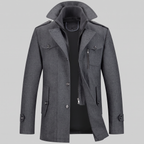 Manteau en laine pour homme avec col montant Coupe régulière