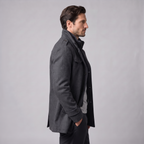 Manteau en laine pour homme avec col montant Coupe régulière