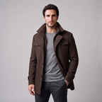 Herren Wollmantel mit Stehkragen