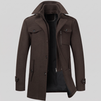 Manteau en laine pour homme avec col montant Coupe régulière