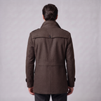 Manteau en laine pour homme avec col montant Coupe régulière