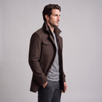 Manteau en laine pour homme avec col montant Coupe régulière