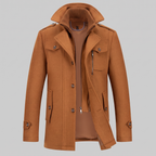Manteau en laine pour homme avec col montant Coupe régulière