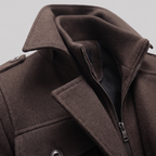Manteau en laine pour homme avec col montant Coupe régulière