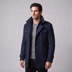 Manteau en laine pour homme avec col montant Coupe régulière