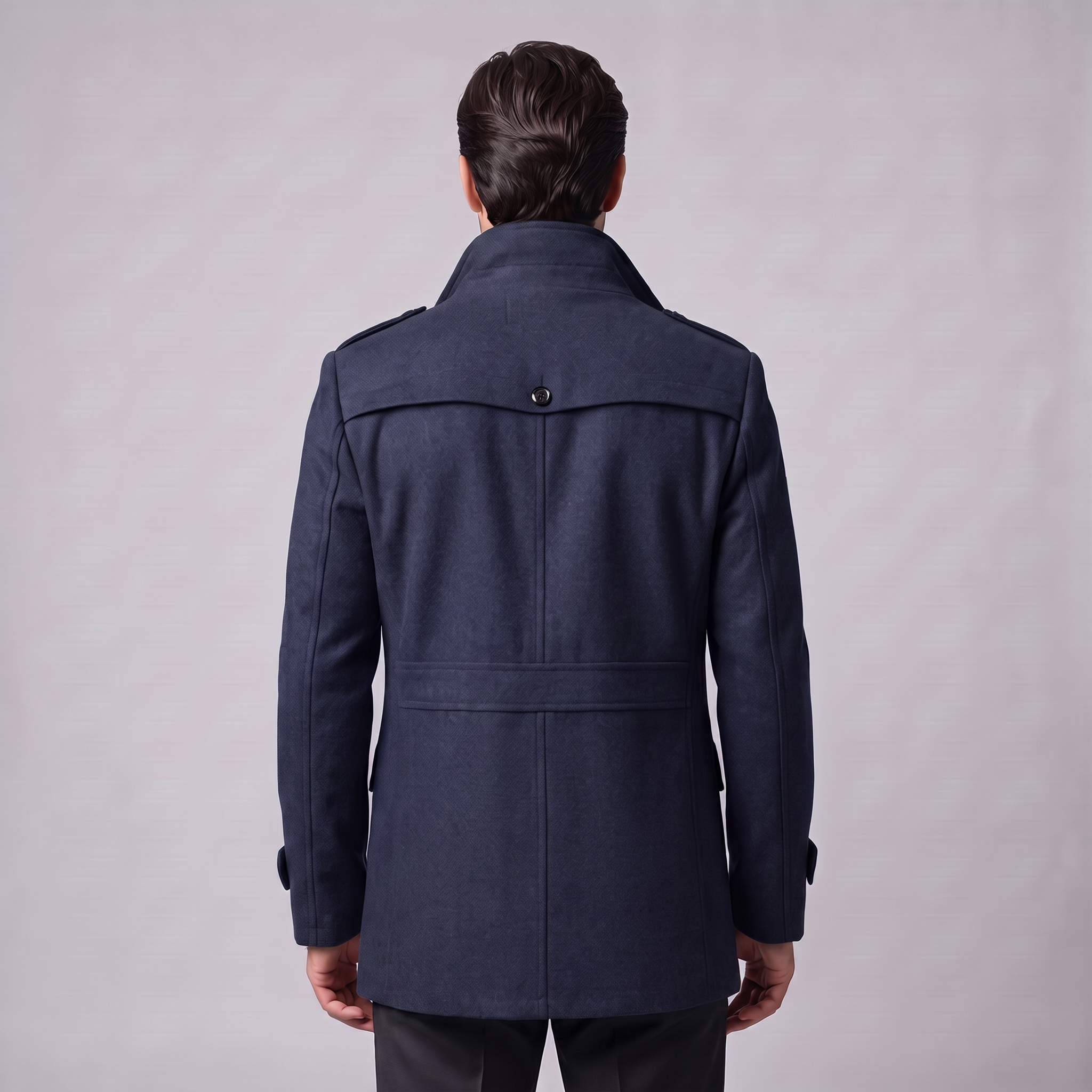 Manteau en laine pour homme avec col montant Coupe régulière