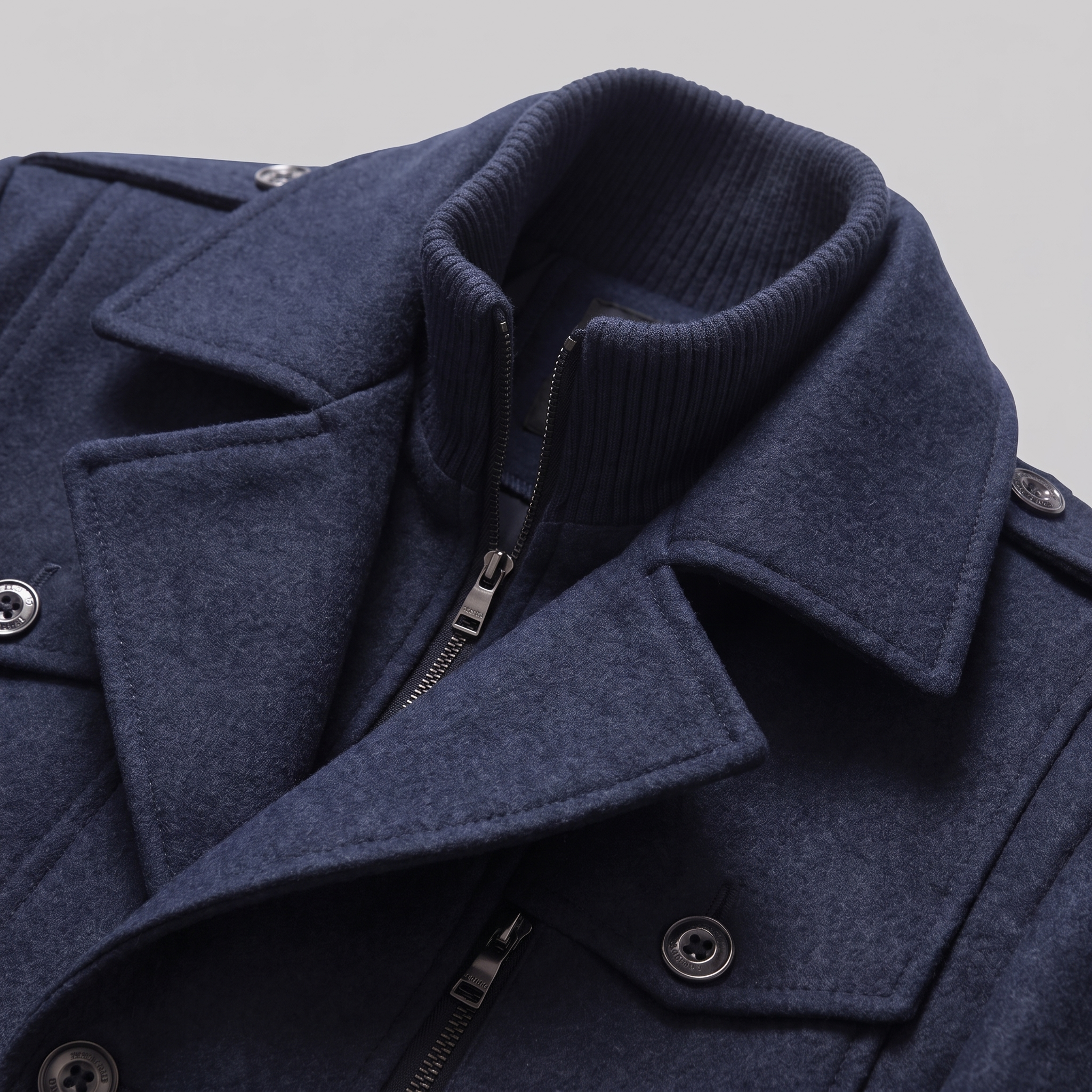 Manteau en laine pour homme avec col montant Coupe régulière