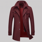 Manteau en laine pour homme avec col montant Coupe régulière