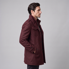 Manteau en laine pour homme avec col montant Coupe régulière