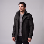 Herren Wollmantel mit Stehkragen