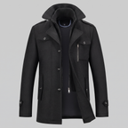 Manteau en laine pour homme avec col montant Coupe régulière