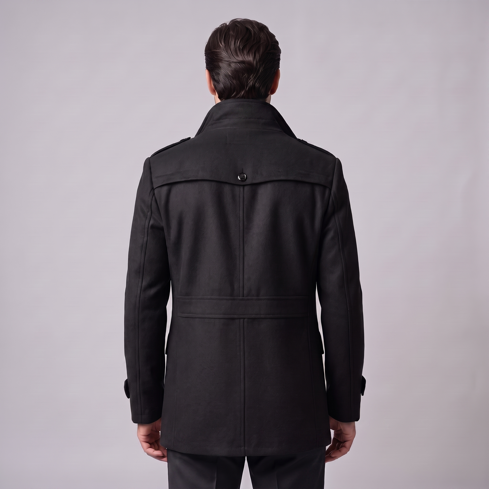 Manteau en laine pour homme avec col montant Coupe régulière