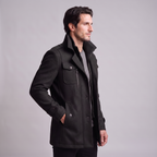 Manteau en laine pour homme avec col montant Coupe régulière