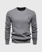 Pull en maille torsadée pour homme coupe régulière
