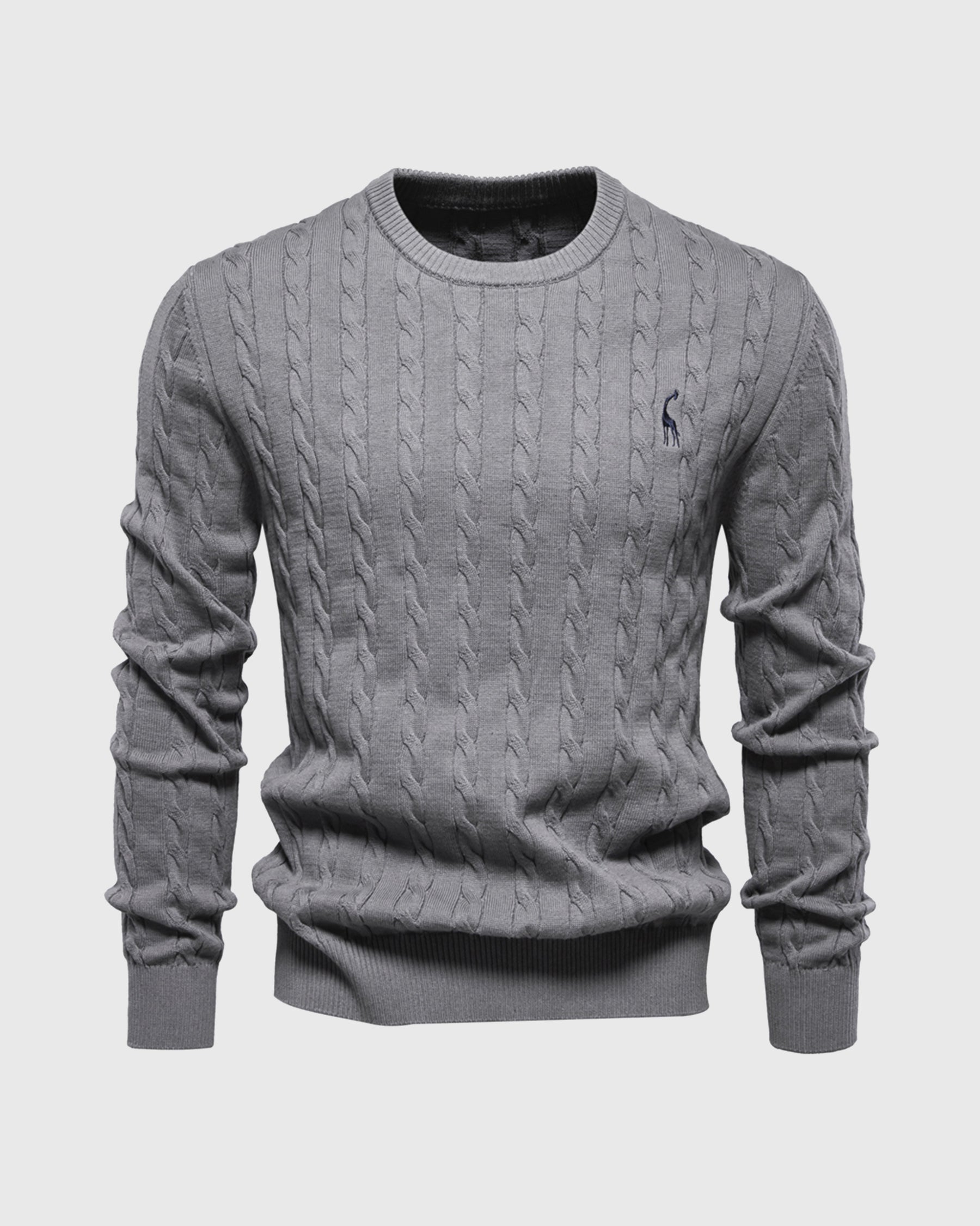 Pull en maille torsadée pour homme coupe régulière