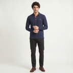 Herren Langarm-Poloshirt aus Baumwollmischung