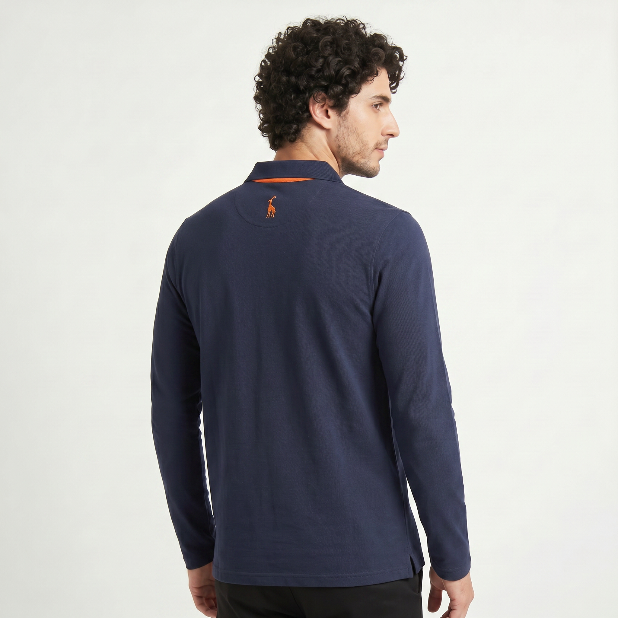 Herren Langarm-Poloshirt aus Baumwollmischung