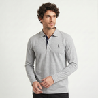 Herren Langarm-Poloshirt aus Baumwollmischung