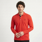 Herren Langarm-Poloshirt aus Baumwollmischung