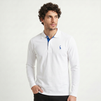 Herren Langarm-Poloshirt aus Baumwollmischung