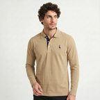 Herren Langarm-Poloshirt aus Baumwollmischung