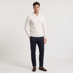 Pull pour homme blanc en laine mérinos