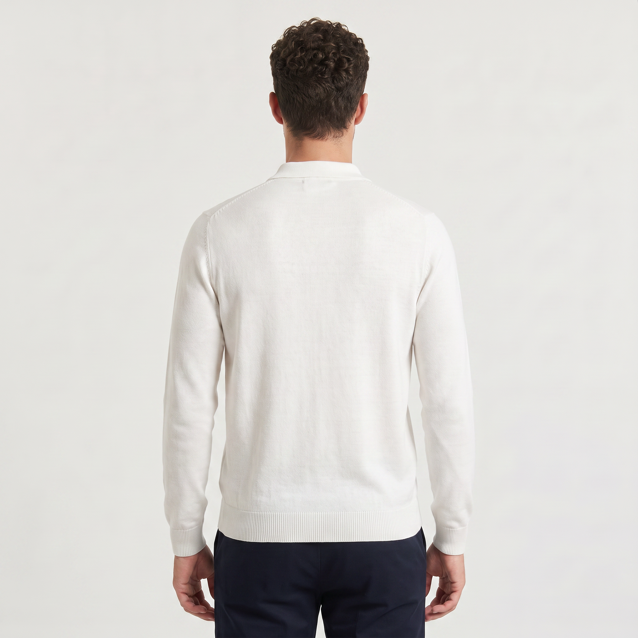 Pull pour homme blanc en laine mérinos