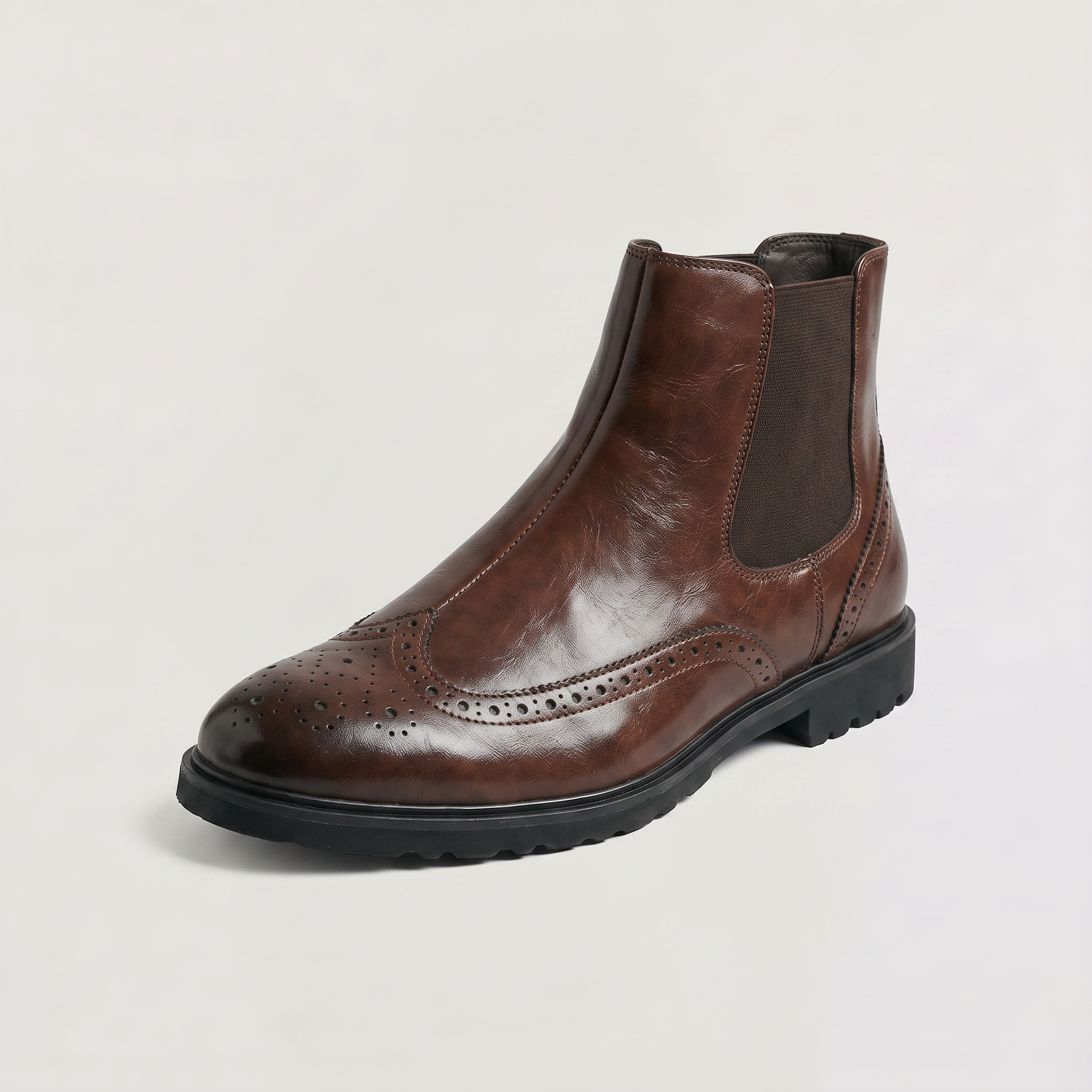 Bottes Chelsea pour hommes avec détails Brogue