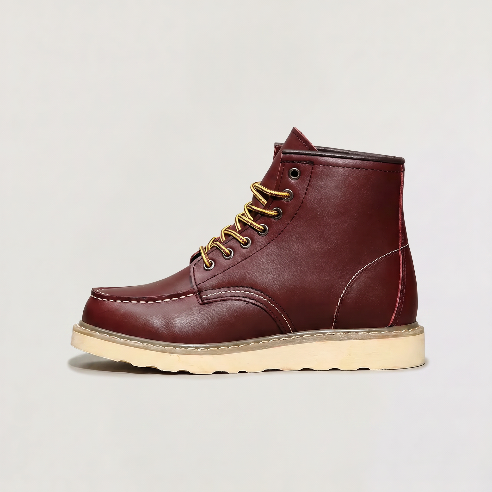 Bottes pour hommes en similicuir avec bout mocassin