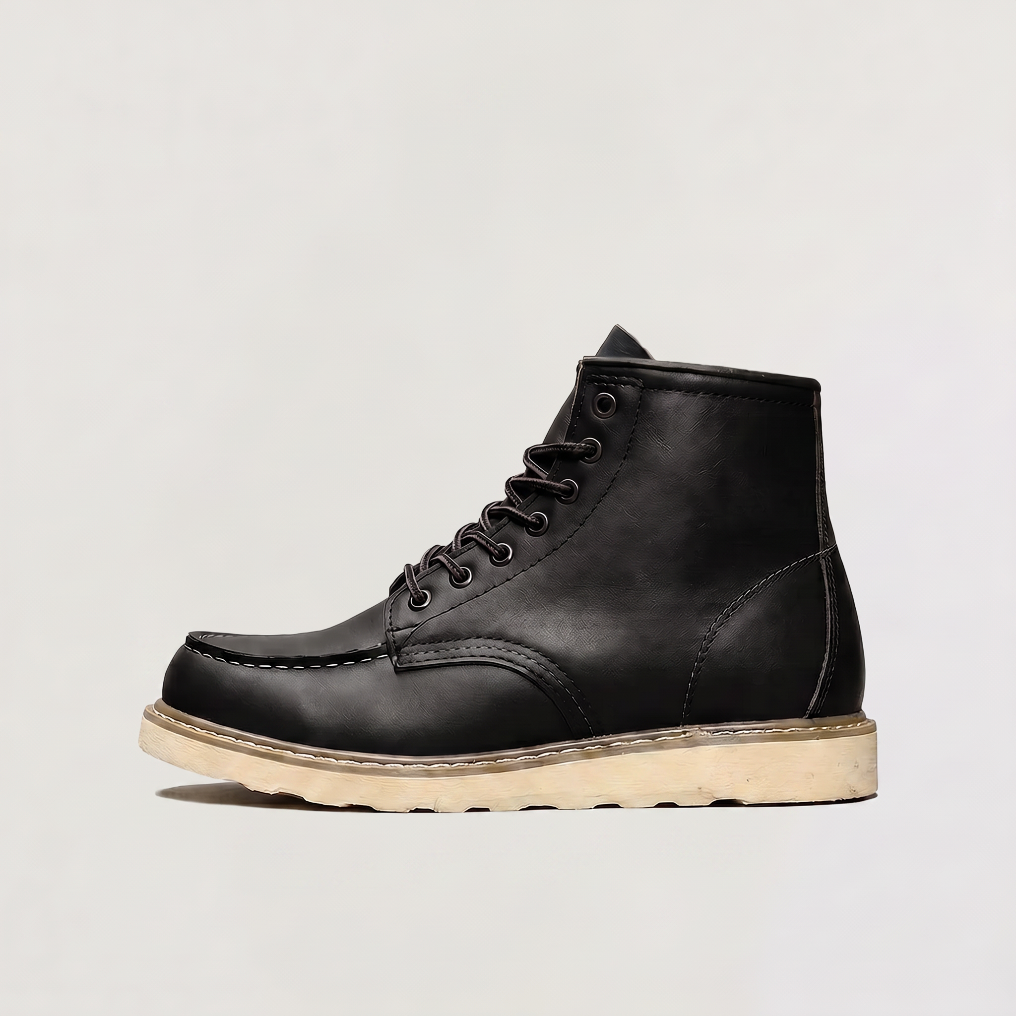 Bottes pour hommes en similicuir avec bout mocassin