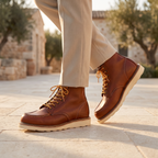 Bottes pour hommes en similicuir avec bout mocassin