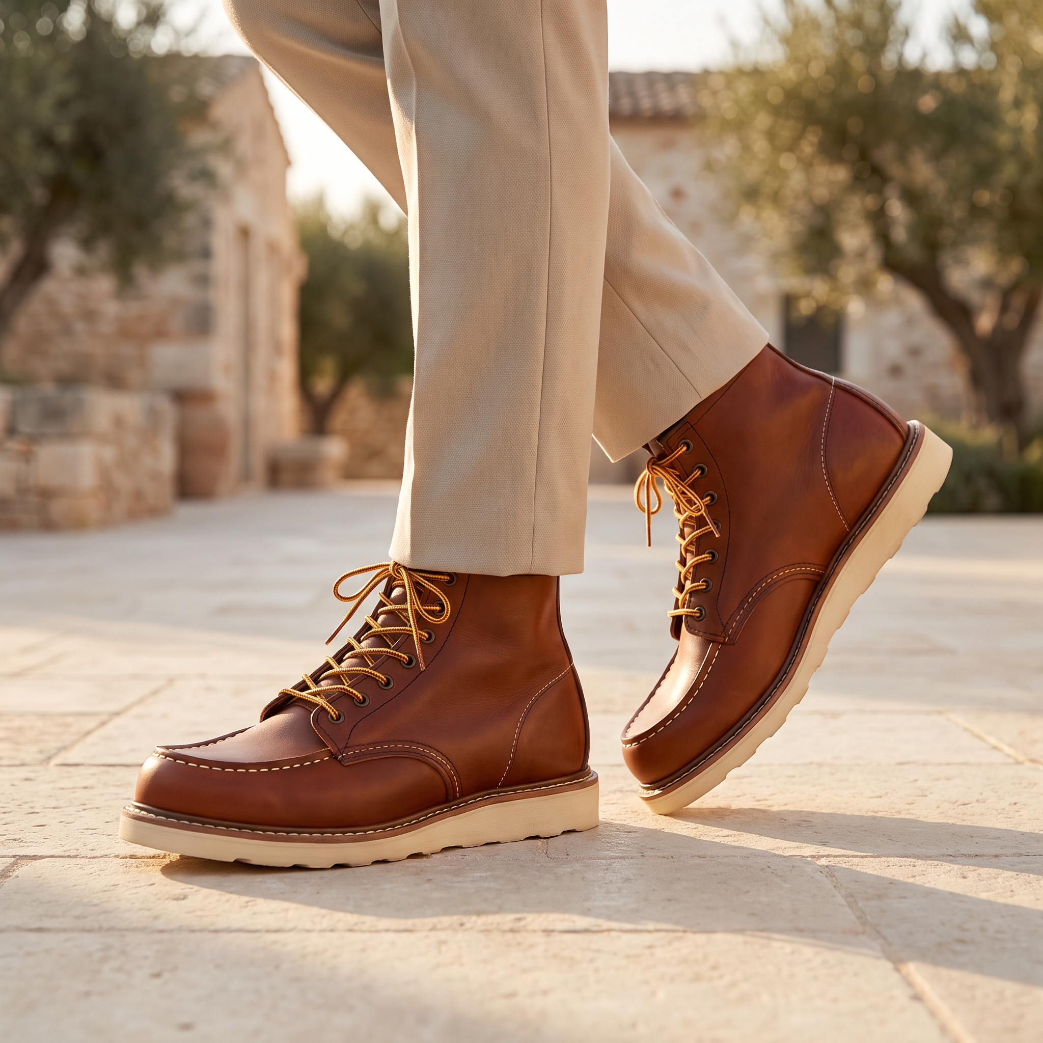 Bottes pour hommes en similicuir avec bout mocassin