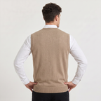 Gilet en tricot homme avec col en V coupe régulière